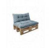 2er Set Palettenkissen | Gesteppt | Cordstoff | Farbe Blau