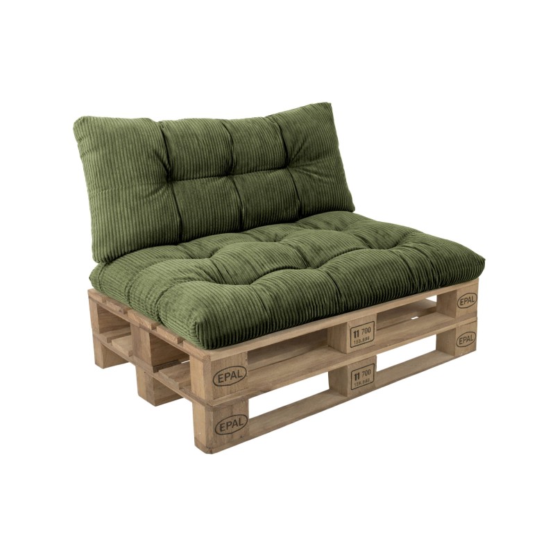 2er Set Palettenkissen | Gesteppt | Cordstoff | Farbe Grün
