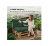 2er Set Palettenkissen | Gesteppt | Cordstoff | Farbe Grün