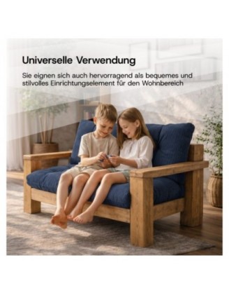 2er Set Palettenkissen | Gesteppt | Cordstoff | Farbe Grün