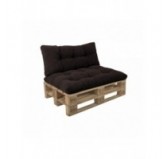 2er Set Palettenkissen | Gesteppt | Cordstoff | Farbe Dunkelbraun