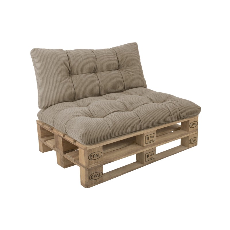 2er Set Palettenkissen | Gesteppt | Cordstoff | Farbe Braun