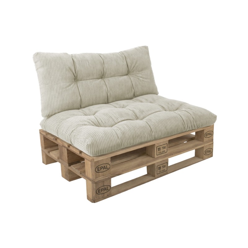 2er Set Palettenkissen | Gesteppt | Cordstoff | Farbe Dunkelbeige