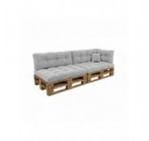 6er Set Palettenkissen | Gesteppt | Cordstoff | Farbe Grau