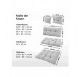 6er Set Palettenkissen | Gesteppt | Cordstoff | Farbe Grau