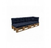 6er Set Palettenkissen | Gesteppt | Cordstoff | Farbe Dunkelblau