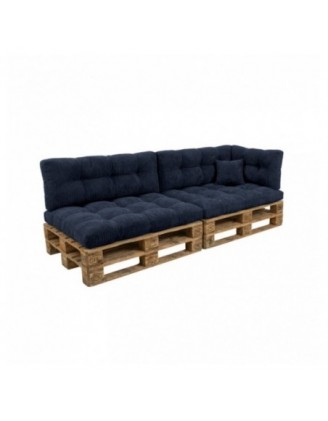 6er Set Palettenkissen | Gesteppt | Cordstoff | Farbe Dunkelblau