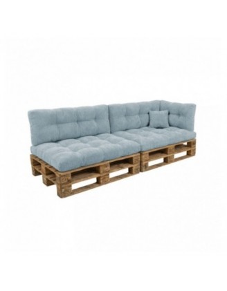 6er Set Palettenkissen | Gesteppt | Cordstoff | Farbe Blau
