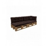 6er Set Palettenkissen | Gesteppt | Cordstoff | Farbe Dunkelbraun