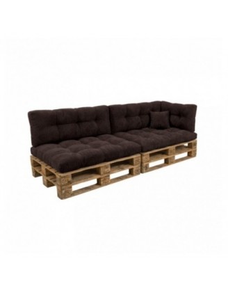 6er Set Palettenkissen | Gesteppt | Cordstoff | Farbe Dunkelbraun