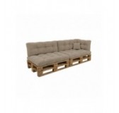 6er Set Palettenkissen | Gesteppt | Cordstoff | Farbe Braun
