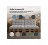 6er Set Palettenkissen | Gesteppt | Cordstoff | Farbe Braun