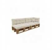 6er Set Palettenkissen | Gesteppt | Cordstoff | Farbe Dunkelbeige