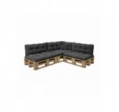 8er Set Palettenkissen | Gesteppt | Cordstoff | Farbe Dunkelgrau