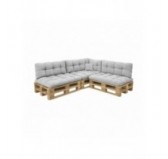 8er Set Palettenkissen | Gesteppt | Cordstoff | Farbe Grau