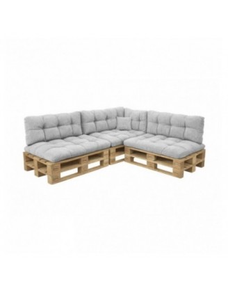 8er Set Palettenkissen | Gesteppt | Cordstoff | Farbe Grau