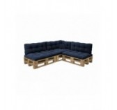 8er Set Palettenkissen | Gesteppt | Cordstoff | Farbe Dunkelblau