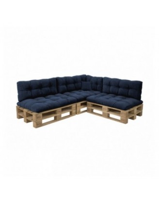8er Set Palettenkissen | Gesteppt | Cordstoff | Farbe Dunkelblau