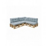 8er Set Palettenkissen | Gesteppt | Cordstoff | Farbe Blau