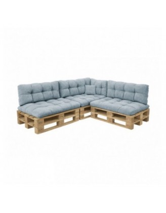 8er Set Palettenkissen | Gesteppt | Cordstoff | Farbe Blau