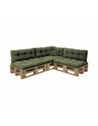 8er Set Palettenkissen | Gesteppt | Cordstoff | Farbe Grün