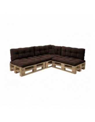 8er Set Palettenkissen | Gesteppt | Cordstoff | Farbe Dunkelbraun