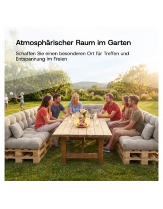 8er Set Palettenkissen | Gesteppt | Cordstoff | Farbe Dunkelbraun