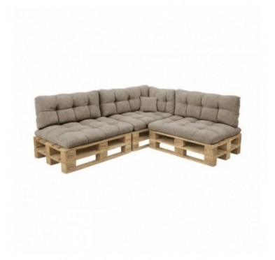 8er Set Palettenkissen | Gesteppt | Cordstoff | Farbe Braun