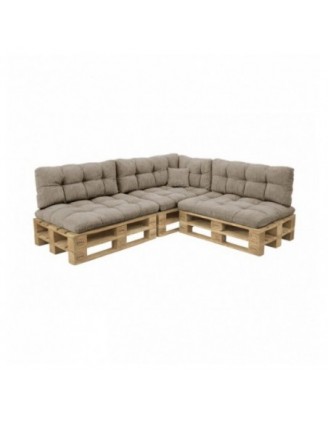 8er Set Palettenkissen | Gesteppt | Cordstoff | Farbe Braun