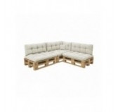 8er Set Palettenkissen | Gesteppt | Cordstoff | Farbe Dunkelbeige