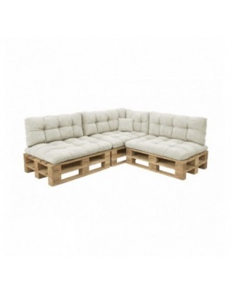 8er Set Palettenkissen | Gesteppt | Cordstoff | Farbe Dunkelbeige
