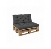 2er Set Palettenkissen | Gesteppt | Cordstoff | Farbe Dunkelgrau