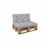 2er Set Palettenkissen | Gesteppt | Cordstoff | Farbe Grau