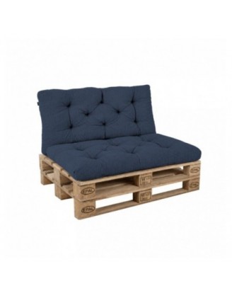2er Set Palettenkissen | Gesteppt | Cordstoff | Farbe Dunkelblau