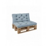 2er Set Palettenkissen | Gesteppt | Cordstoff | Farbe Blau
