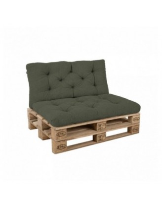 2er Set Palettenkissen | Gesteppt | Cordstoff | Farbe Grün
