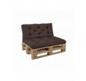 2er Set Palettenkissen | Gesteppt | Cordstoff | Farbe Dunkelbraun