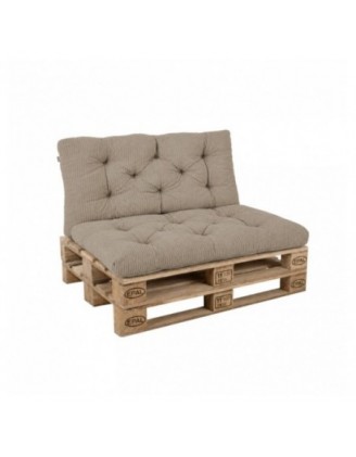 2er Set Palettenkissen | Gesteppt | Cordstoff | Farbe Braun