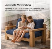2er Set Palettenkissen | Gesteppt | Cordstoff | Farbe Dunkelbraun
