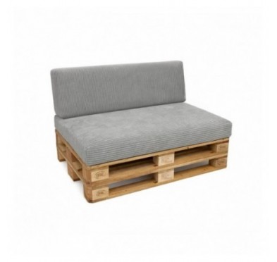 2er Set Palettenkissen | Cordstoff | Farbe Grau