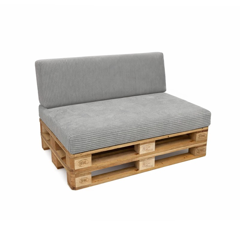2er Set Palettenkissen | Cordstoff | Farbe Grau