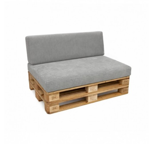 2er Set Palettenkissen | Cordstoff | Farbe Grau
