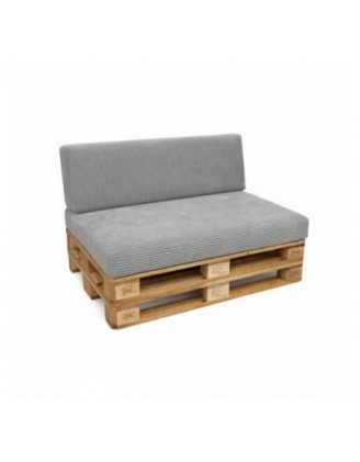 2er Set Palettenkissen | Cordstoff | Farbe Grau
