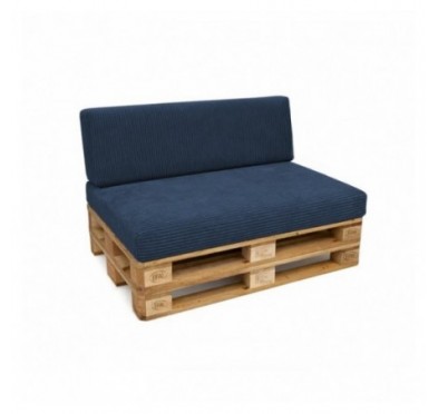 2er Set Palettenkissen | Cordstoff | Farbe Dunkelblau