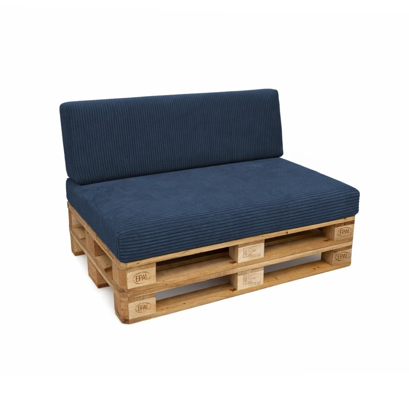 2er Set Palettenkissen | Cordstoff | Farbe Dunkelblau