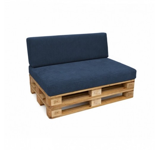 2er Set Palettenkissen | Cordstoff | Farbe Dunkelblau
