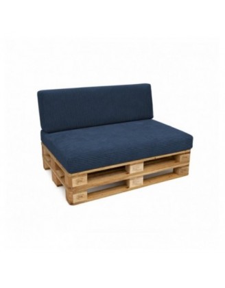 2er Set Palettenkissen | Cordstoff | Farbe Dunkelblau