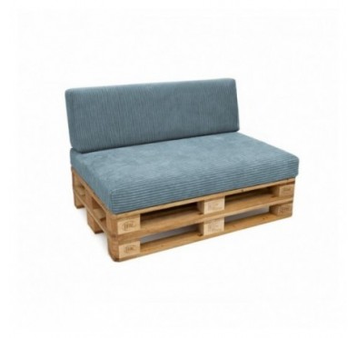 2er Set Palettenkissen | Cordstoff | Farbe Blau