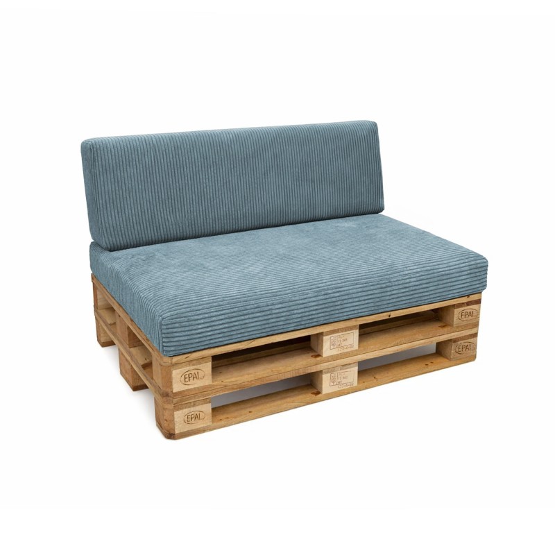 2er Set Palettenkissen | Cordstoff | Farbe Blau