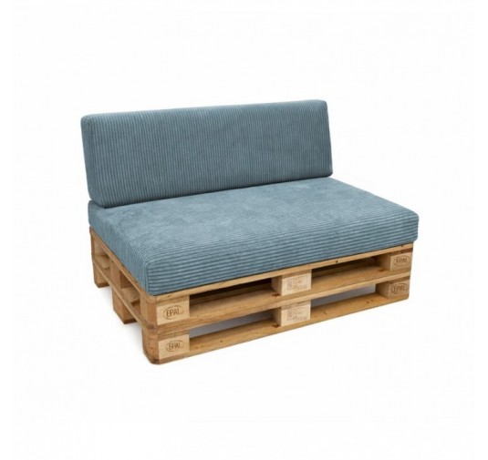 2er Set Palettenkissen | Cordstoff | Farbe Blau